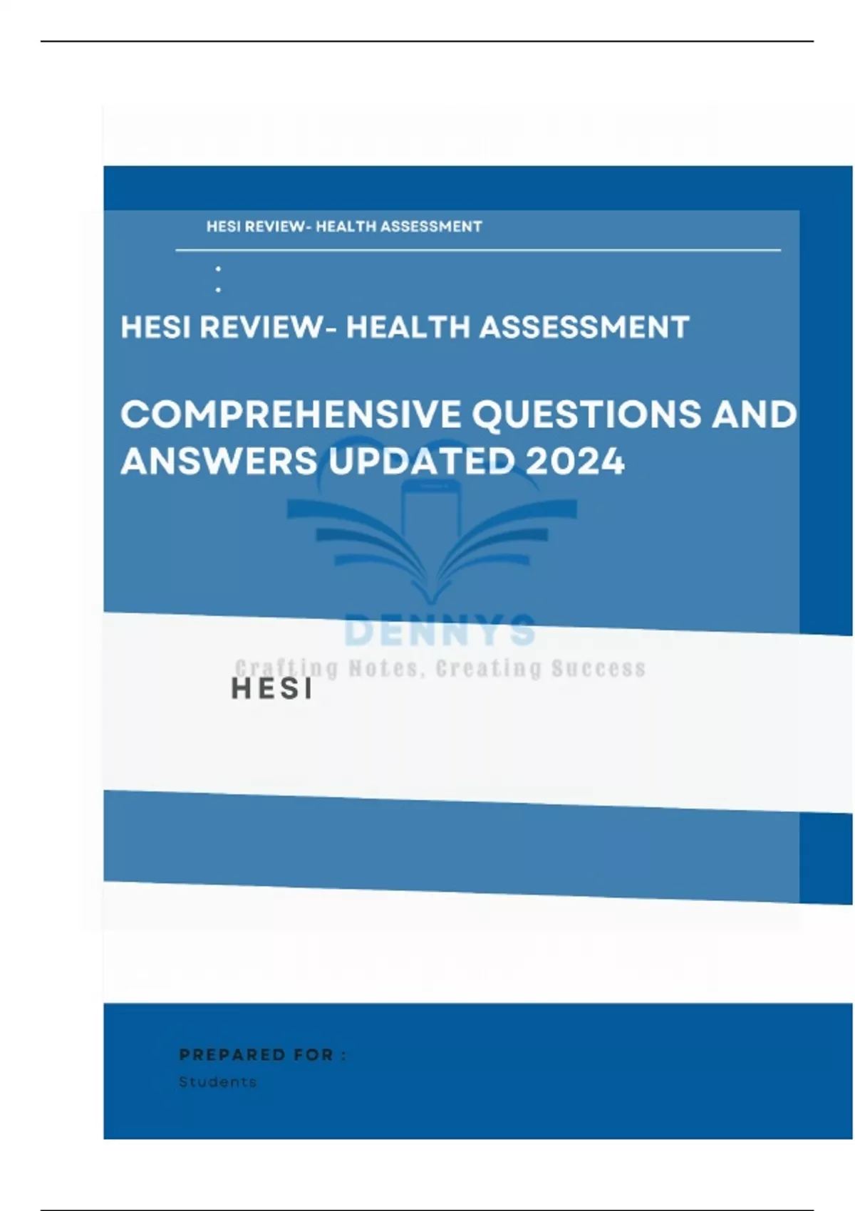 2024 HESI Review- Health Assessment Exam 1 Latest Version Comprehensive ...