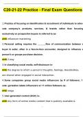 C20-21-22 Practice Final Exam Questions with 100&percnt; Correct Answers &vert; Verified &vert; Latest Update