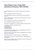 Peak Pilates Level 1 Exam 2024 Questions & Answers 100&percnt; Verified 