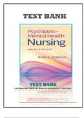Videbeck Sheila-Psychiatric Mental Health Nursing, 9th Edition-TEST BANK With Rationales/Complete Guide/Newest Version