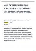 AANP FNP CERTIFICATION EXAM  STUDY GUIDE 2023-2024.QUESTIONS  AND CORRECT ANSWERS GRADED A+