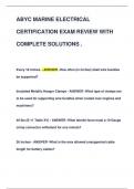ABYC MARINE ELECTRICAL  CERTIFICATION EXAM REVIEW WITH  COMPLETE SOLUTIONS .