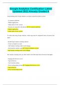 Google Analytics Certification Latest Updated  Already Graded A