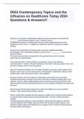 D053 Contemporary Topics and the Influence on Healthcare Today 2024 Questions & Answers&excl;&excl;