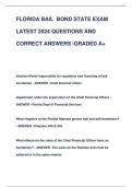 FLORIDA BAIL BOND STATE EXAM  LATEST 2024 QUESTIONS AND  CORRECT ANSWERS GRADED A&plus;