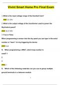 Vivint Smart Home Pro Final Exam 2024 Questions with 100&percnt; Correct Answers &vert; Verified &vert; Latest Update