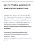 LEIK FNP PRACTICE QUESTIONS WITH  COMPLETE SOLUTIONS 2023-2024 &period;