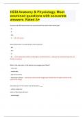 HESI Anatomy & Physiology. Most examined questions with accuarate answers. Rated A+