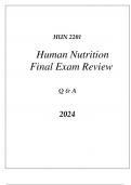 (UF) HUN 2201 HUMAN NUTRITION FINAL EXAM COMPREHENSIVE REVIEW Q & A 2024