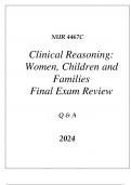 (UF) NUR 4467C CLINICAL REASONING (WOMEN, CHILDREN AND FAMILIES) FINAL EXAM