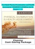 Test Bank Physical Examination and Health Assessment CANADIAN 3rd Edition Jarvis Questions & Answers with rationales (Chapter 1-31) LATEST UPDATE 9781771721554