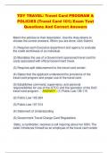 TDY TRAVEL Travel Card PROGRAM &  POLICIES (Travel Card 101) Exam Test  Questions And Correct Answers