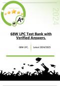68W LPC Test Bank with Verified Answers | Latest 2024/2025