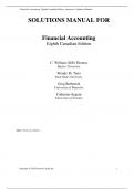 Solutions Manual For Financial Accounting, Canadian Edition, 8th Edition by C William Thomas, Wendy M. Tietz, Greg Berberich, Catherine Seguin