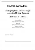 Solution Manual For Managing the Law The Legal Aspects of Doing Business, Canadian Edition, 6th Edition by Mitchell McInnes, Ian R. Kerr, J Anthony VanDuzer, Malcolm Lavoie Chapter 1-27