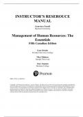 Solution Manual For Management of Human Resources The Essentials, 5th Edition by Gary Dessler, Nita Chhinzer, Gary L. Gannon