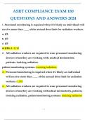 ASRT COMPLIANCE EXAM 180 QUESTIONS AND ANSWERS 2024