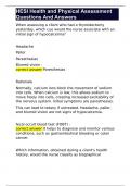 HESI Health and Physical Assessment Questions And Answers 
