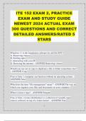 ITE 152 EXAM 2, PRACTICE EXAM AND STUDY GUIDE NEWEST 2024 ACTUAL EXAM 300 QUESTIONS AND CORRECT DETAILED ANSWERS/RATED 5 STARS 