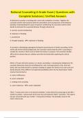 National Counseling A Grade Exam&vert; Questions with Complete Solutions&vert; Verified Answers