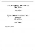 Solution Manual For Byrd & Chen's Canadian Tax Principles, 2022-2023, 1st Edition by Gary Donell, Clarence Byrd, Ida Chen Chapter 1-21