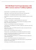 NCCER Hand Tools Exam Questions with 100&percnt; Correct Answers Verified &vert; Updated