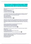 Praxis Early Childhood Education 5025 Questions and 100 &percnt; Correct Answers