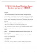 NURS 629 Peds Exam 3 Infectious Disease Questions And Answers 2024/2025