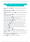 Praxis 5025 - Early Childhood Education Study Questions and Answers