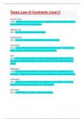 Texas Law of Contracts Level 2&colon; Updated  A&plus;  Score Guide 