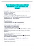 Early Childhood Education &lpar;5025&rpar; &ndash; Praxis Final Exam Questions and Answers
