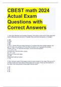 CBEST math 2024 Actual Exam Questions with Correct Answers 
