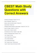 CBEST Math Study Questions with Correct Answers 