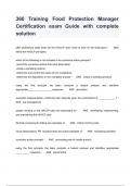 360 Training Food Protection Manager Certification exam Guide with complete solution