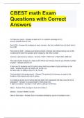 CBEST math Exam Questions with Correct Answers 