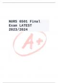 NURS 6501 Final Exam LATEST 2023/2024