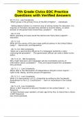 7th Grade Civics EOC Practice Questions with Verified Answers
