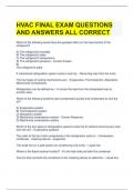 HVAC FINAL EXAM QUESTIONS AND ANSWERS ALL CORRECT