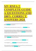 MV RNFA 2 COMPLETE GUIDE A &vert;QUESTIONS AND 100&percnt; CORRECT ANSWERS 2024 