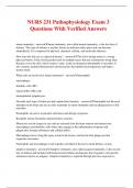 NURS 231 Pathophysiology Exam 3 Questions With Verified Answers
