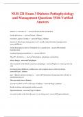 NUR 221 Exam 3 Diabetes Pathophysiology and Management Questions With Verified Answers
