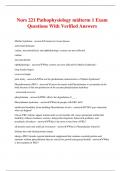 Nurs 221 Pathophysiology midterm 1 Exam Questions With Verified Answers