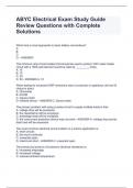ABYC Electrical Exam Study Guide Review Questions with Complete Solutions