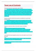 Texas Law of Contracts Exam Study Guide&colon; Questions & Answers&colon; Latest Updated