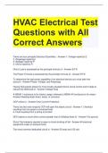 HVAC Electrical Test Questions with All Correct Answers 