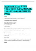 BEST REVIEW Wgu Math D125 EXAM 100&percnt; VERIFIED ANSWERS  2024&sol;2025 GUARANTEED  PASS