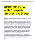 SPCE 630 Exam with Complete Solutions A Grade