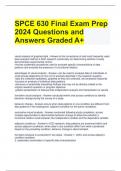 SPCE 630 Final Exam Prep 2024 Questions and Answers Graded A+