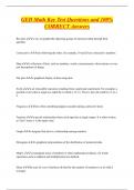 GED Math Key Test Questions and 100&percnt;  CORRECT Answers