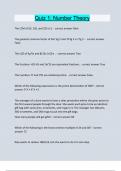 Quiz 1 Number Theory Questions and answers latest update 